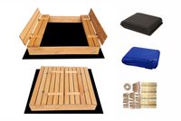 Duża Piaskownica Impregnowana Zamykana Drewniana 120cm