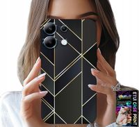 ETUI DO XIAOMI NOTE 14S - ZŁOTE RAMKI, ELEGANCKIE WZORY + SZKŁO