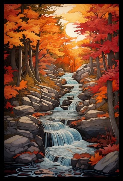 Plakat 30x45cm Jesienne Wodospady zdjęcie 2