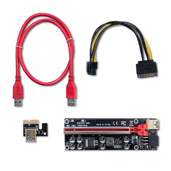 Qoltec Riser PCI-E 1x - 16x | USB 3.0 | ver. 009S Plus | SATA / PCI-E 6 pin zdjęcie 1