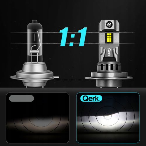 ŻARÓWKI LED H7 QERK 1 DO 1 WIĘCEJ ŚWIATŁA CAN RETROFIT IDEALNIE DOPASOWANE na Arena.pl