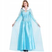 PRZEBRANIE KOSTIUM ELSA FROZEN KRAINA LODU KRÓLOWA COSPLAY HALLOWEEN