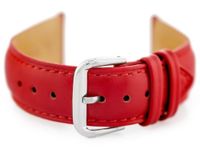 Pasek skórzany do zegarka W94 - czerwony - 16mm