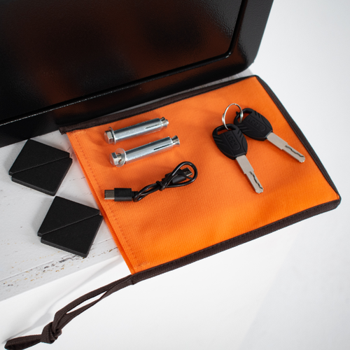 Pancerny Domowy Sejf z Zamkiem Elektronicznym i Kluczem 36x40x30 cm Czarny na Arena.pl