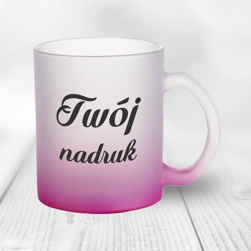 Kubek z mrożonego szkła z fioletowym dnem z Twoim nadrukiem na Arena.pl
