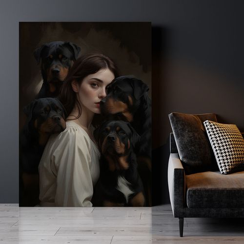 Obraz na płótnie psy portret rottweiler 50x70 cm na Arena.pl