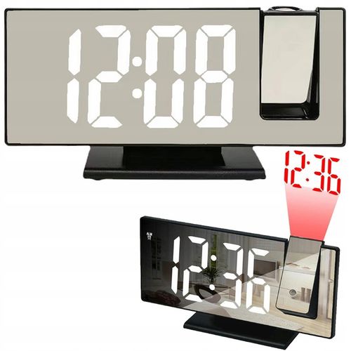 Zegar Elektroniczny Budzik z Projektorem Duży Cyfrowy Wyświetlacz LED na Arena.pl