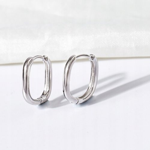 Kolczyki srebrne 925 elipsa geometryczne angielskie zapięcie srebro 925 na Arena.pl