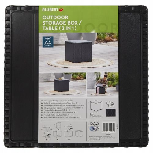 SKRZYNIA STOLIK POJEMNIK DO PRZECHOWYWANIA 2w1 RATTAN KWADRAT 37x37x37 cm na Arena.pl
