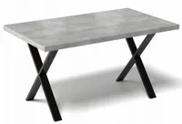 STÓŁ DO KUCHNI JADALNI SALONU METALOWE NOGI X LOFTOWY 100x60CM BETON JASNY