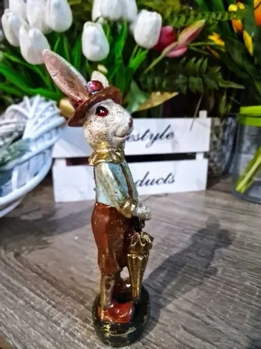FIGURKA WIELKANOCNY ZAJĄC KRÓLIK Z PARASOLKĄ model III na Arena.pl