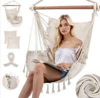 FOTEL WISZACY HAMAKOWY HAMAK LEZANKA BUJANY OGRODOWY KRZESLO WISZACE