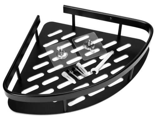 Półka narożna LUSAKA czarna do łazienki na Arena.pl