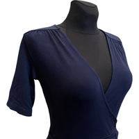 Sukienka Letnia Przed Kolano Granatowa Casualowa 38 Wiskoza Wygodna