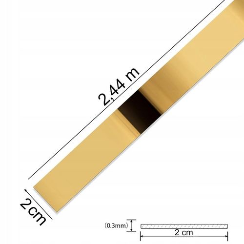 Listwa Dekoracyjna SAMOPRZYLEPNA Złota POŁYSK Taśma Ozdobna 2cm x 2,44m na Arena.pl