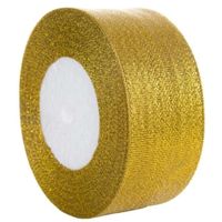 WSTĄŻKA BROKATOWA 38MM WB38-1 ZŁOTA BREWIS