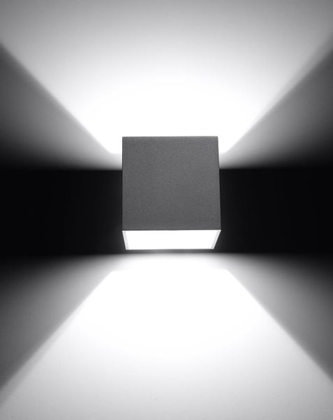 Kinkiet LAMPA ścienna SL.0058 metalowa OPRAWA przyścienna kostka cube szara zdjęcie 2