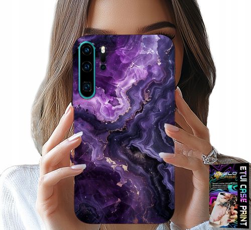 ETUI DO HUAWEI P30 PRO - FIOLETOWY MARMUREK MODNE KOBIECE + FOLIA na Arena.pl