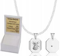 Łańcuszek Srebrny Gucci 2,60 mm z Medalikiem pr 925 Grawer Gratis