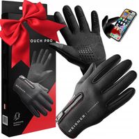 Rękawiczki Czarne Męskie Zimowe Robocze Rowerowe Antypoślizgowe