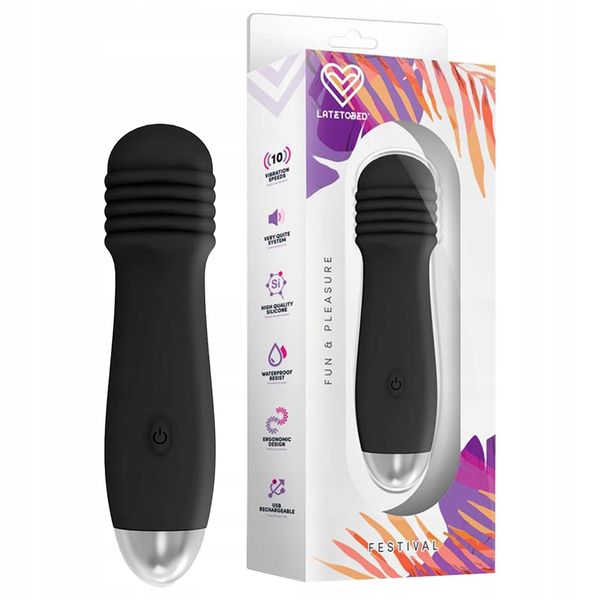 Wibrator mini wand, 10 wibracji. Dyskretny gadżet. Czarny. zdjęcie 5
