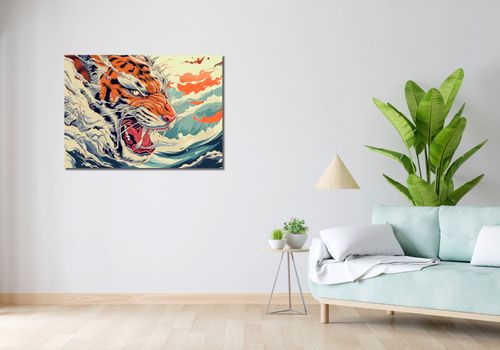 Obraz 100x70cm Tygrys Na Fali na Arena.pl