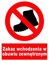ZZO-36 ZNAK zakaz wchodzenia w obuwiu zewnętrznym