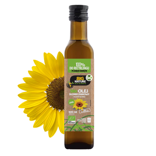 Olej słonecznikowy tłoczony na zimno BIO 500ml - BIG NATURE na Arena.pl