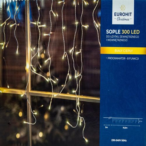 Sople 300 LED programator 8 funkcji ciepły biały na Arena.pl