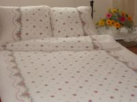 Pościel z kory 140x200 wzór Czerwone kwiatuszki