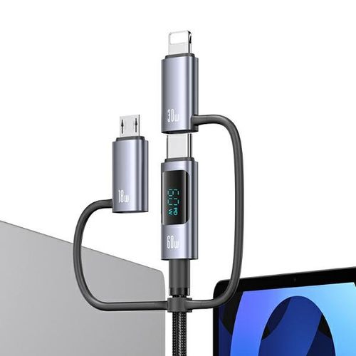 usams kabel 6w1 fast charging 60w 2m     data cable digital display na Arena.pl