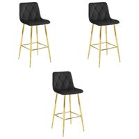 Hoker NADO - aksamit czarny / nogi ZŁOTE x 3