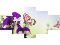 80CM 150CM OBRAZ 5 ELEM BRATKI MOTYLKI ŚCIENNY