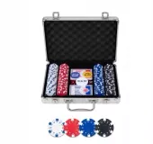 Zestaw do pokera 200 żetonów w walizce, idealny do podróży