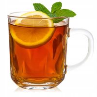 KUBEK SZKLANY Z UCHEM SZKLANKA DO KAWY HERBATY 220 ML GRUBE SZKŁO