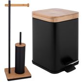 Zestaw Akcesoriów do Łazienki Kosz na śmieci & Stojak na szczotkę i papier