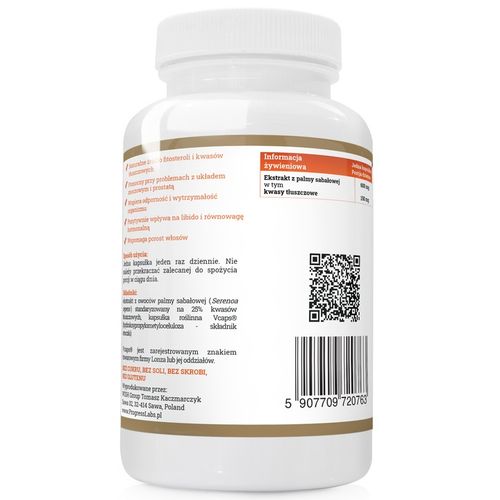 SAW PALMETTO 600mg PALMA SABAŁOWA PROSTATA 60 kaps na Arena.pl