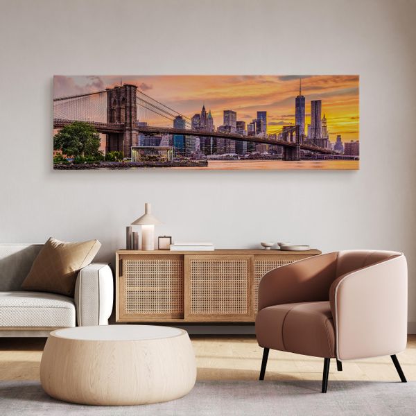Obraz Canvas Do Biura PANORAMA Nowy York Miasto Most 145cm x 45cm zdjęcie 7