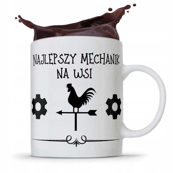 Kubek Prezent Dla Mechanika Najlepszy Na Wsi Z Nadrukiem Ze Zdjęciem zdjęcie 1