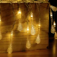 Lampki choinkowe 100 LED 10m ciepłe krople deszczu tworzą przytulny klimat