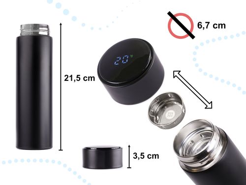 kubek termiczny termos smart led 500ml czarny na Arena.pl