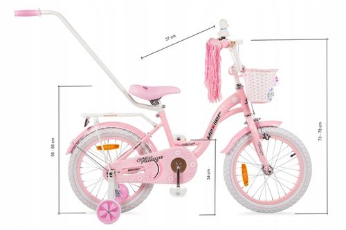 Rower dla dziewczynki Mexller 16" Village Rowerek dziecięcy + prowadnik na Arena.pl