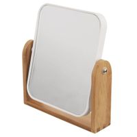 Lusterko Kosmetyczne Podwójne Dwustronne Powiększające Bambusowe Stojak