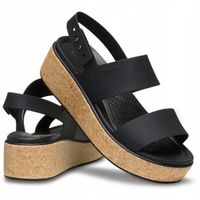 Crocs Damskie Sandały Koturn Brooklyn Cork Low Wedge 21144 Sandal 38-39