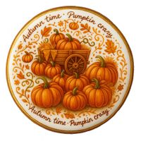 CIASTKO LUKROWANE PUMPKIN FAN ROZ.L KOŁO JESIEŃ RĘCZNIE ROBIONE