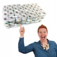 POLSKI PAPIER TOALETOWY SZARY KACZORY 64 ROLKI DUŻA PAKA BANDEROLA