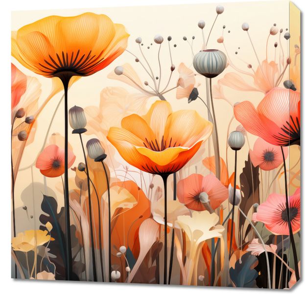 Obraz 70x70cm Taneczne Maki zdjęcie 1