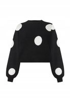 Swetry Noisy May NMSHYLA LS O-Neck Statement Knit Czarny/Bialy 27036428 r.L