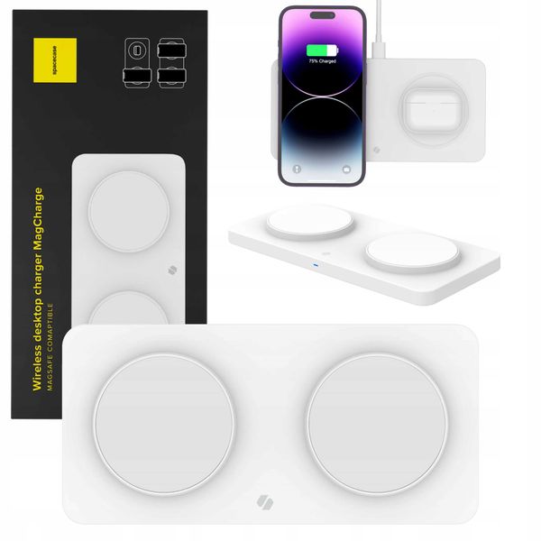 Spacecase Wireless Dual Charger Magcharge Wm3W White zdjęcie 1
