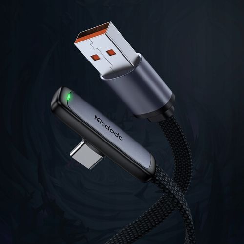 MCDODO KABEL USB-C KĄTOWY SZYBKIE ŁADOWANIE USB TYP C 6A 100W CZARNY 1M na Arena.pl
